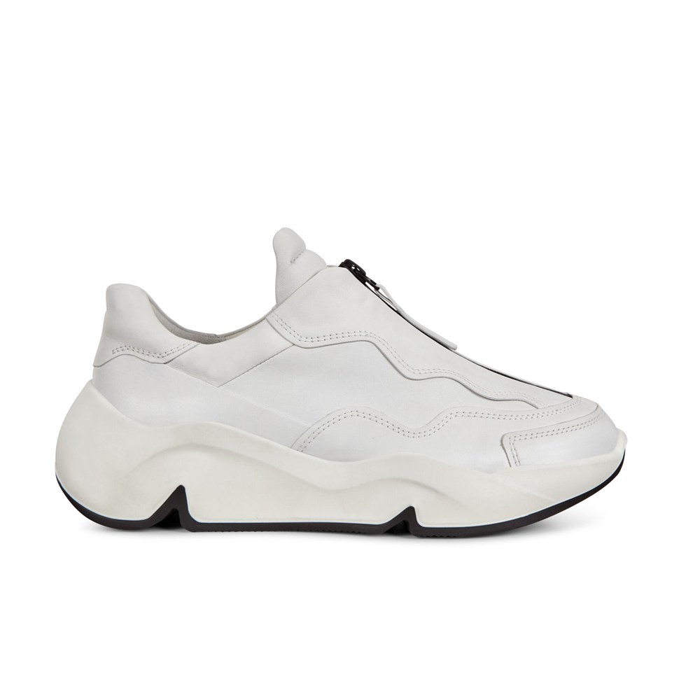 ECCO Womens Sneakers White - Chunky Zippered - NGT-389654